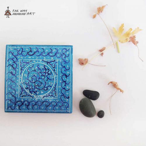 Persian Turquoise Hand-Painted ceramic tiles blue ceramic farwayart