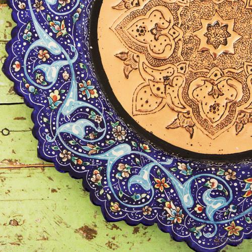 Hand Painted And Engraved Copper Plate handpainted engraved copper plate2 farwayart