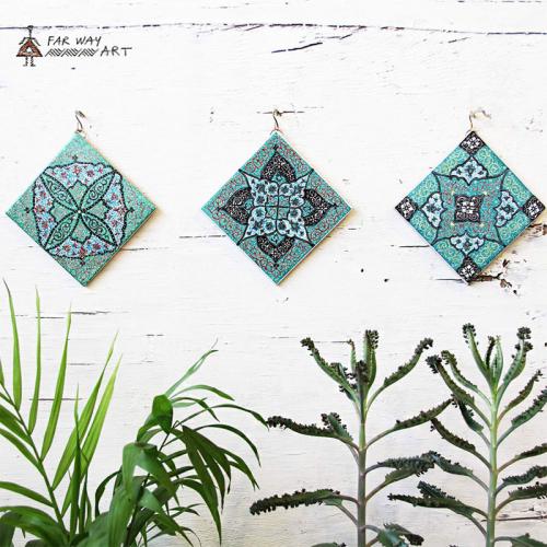 Handmade Mandala Wall Hanging Tiles mandala wall tile farwayart