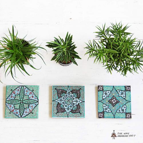 Handmade Mandala Wall Hanging Tiles