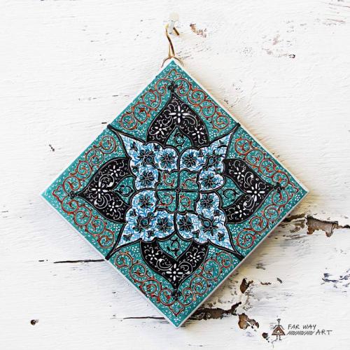 Handmade Mandala Wall Hanging Tiles mandala wall tile6 farwayart